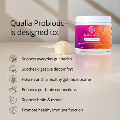 Qualia Probiotic – 28-Component Synbiotic for Gut Health (1 Month Supply)