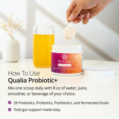 Qualia Probiotic – 28-Component Synbiotic for Gut Health (1 Month Supply)