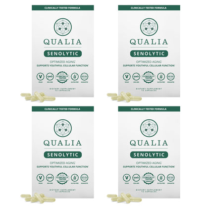 Qualia Senolytic Ultimate Formula for Enhanced Cell Repair & Rejuvenation — 2-Day Aging & Longevity Support (Pack of 4) | QUALIA LIFE SCIENCES