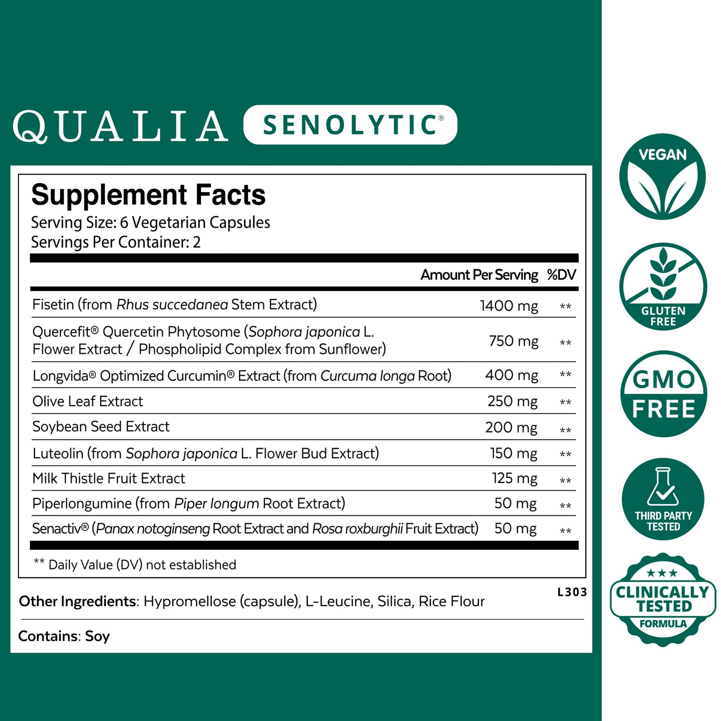 Qualia Senolytic Ultimate Formula for Enhanced Cell Repair & Rejuvenation — 2-Day Aging & Longevity Support (Pack of 4) | QUALIA LIFE SCIENCES
