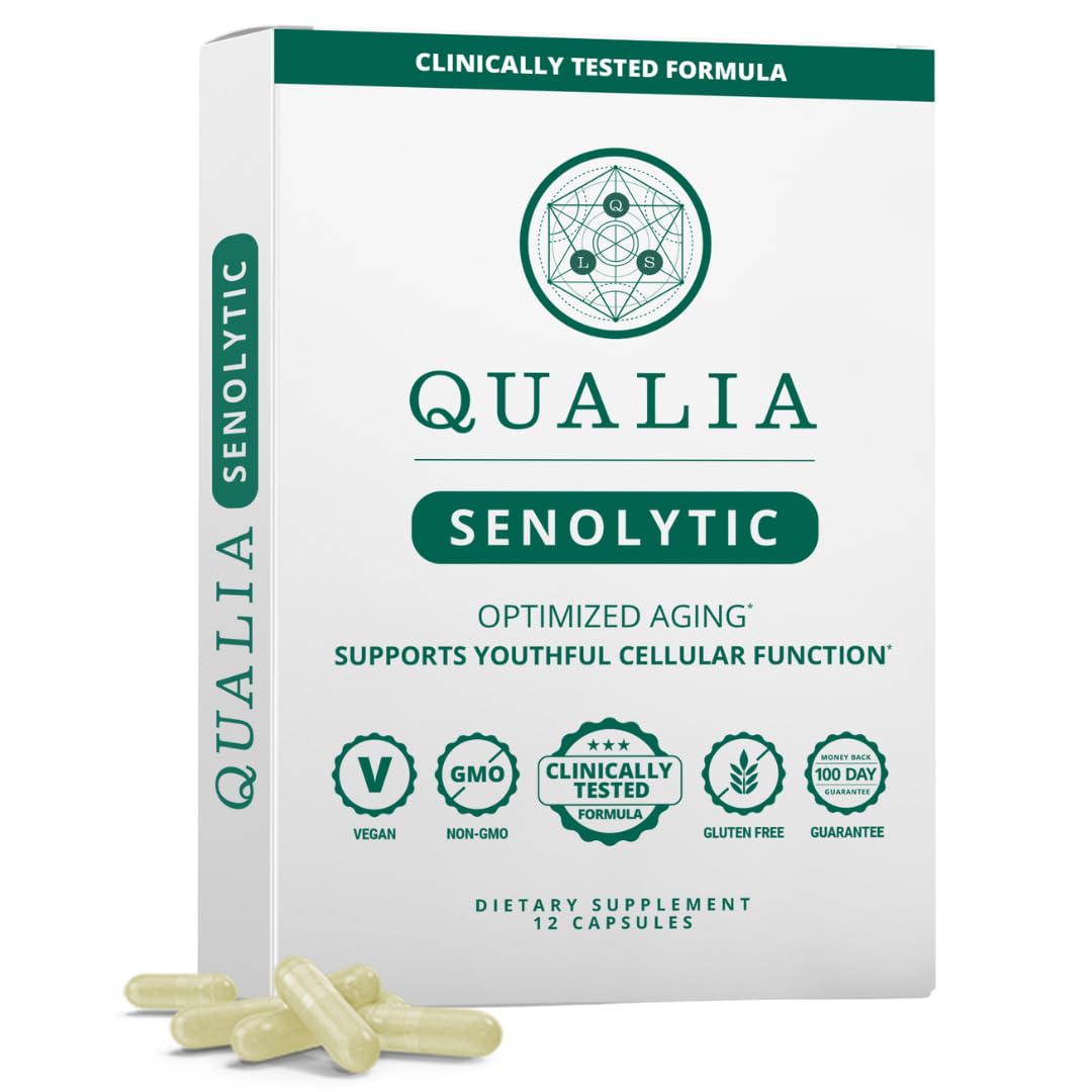 QUALIA LIFE SCIENCES Senolytic Supplement – Fisetin, Quercetin & Piperlongumine for Aging Support | 1 Month Supply