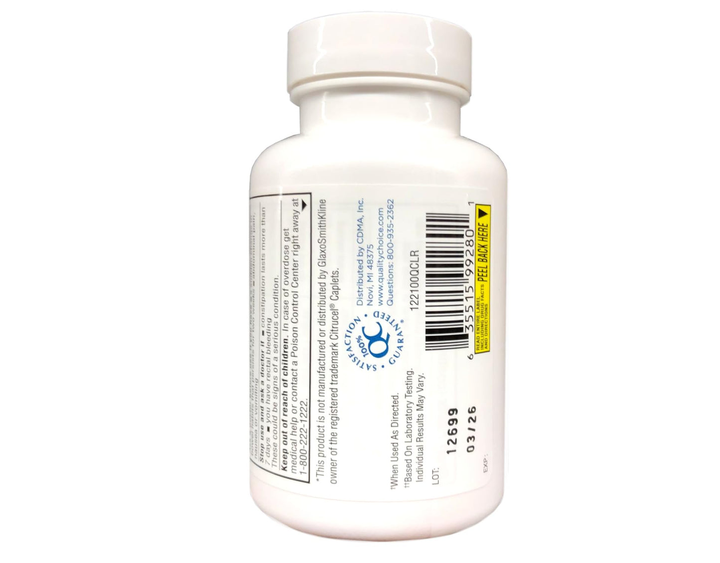 Quality Choice Fiber Therapy Caplets – 100 Count (Gentle Methylcellulose)