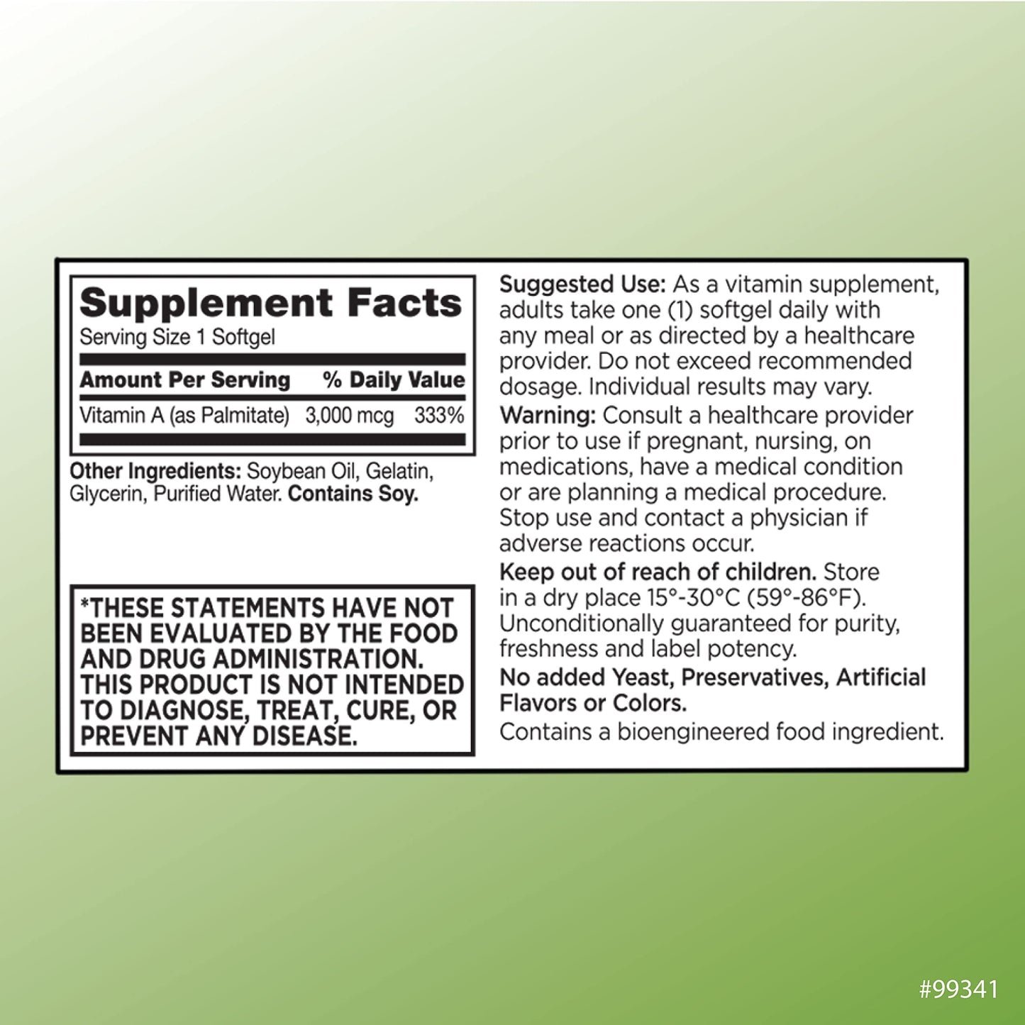 Quality Choice Vitamin A 3,000 mcg Softgels (10,000 IU) — Vision, Immune & Bone Support | 100 Softgels