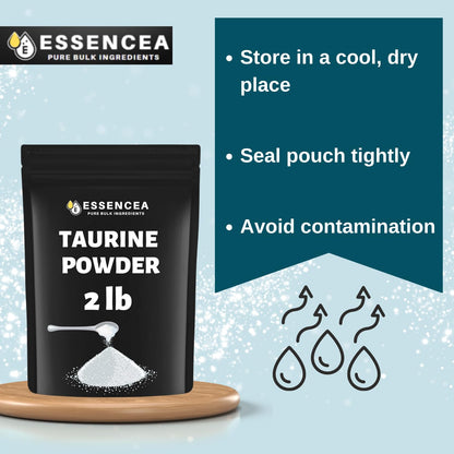 Essencea Taurine Powder 2 lb – 100% Taurine Pure Bulk