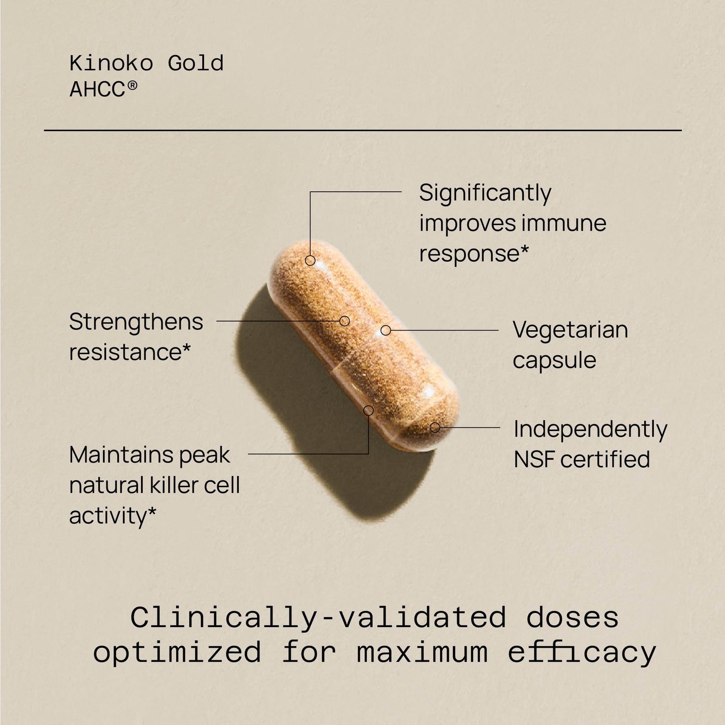 Quality of Life Kinoko Gold AHCC – 500 mg Capsule, Immune Support, 60 Veg Capsules