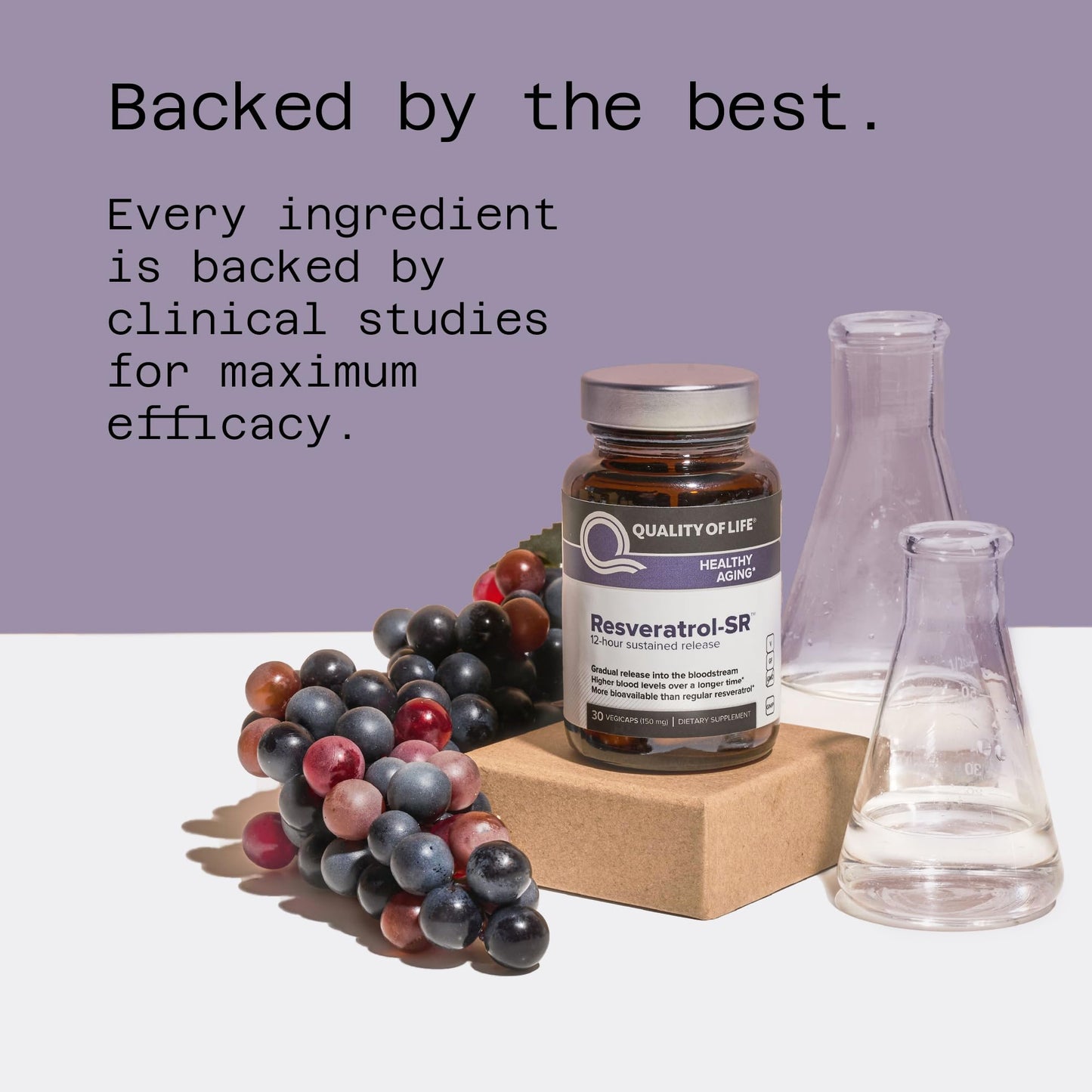 Quality of Life Resveratrol-SR | MicroActive Anti-Aging Resveratrol 30 Vegicaps