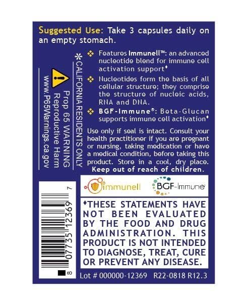 Quantum Nucleotide Complex Beta Glucan Immune Support - 400 mg 1,3 Beta-Glucan per Serving | 90 Vegetarian Capsules | Quantum Nutrition Labs