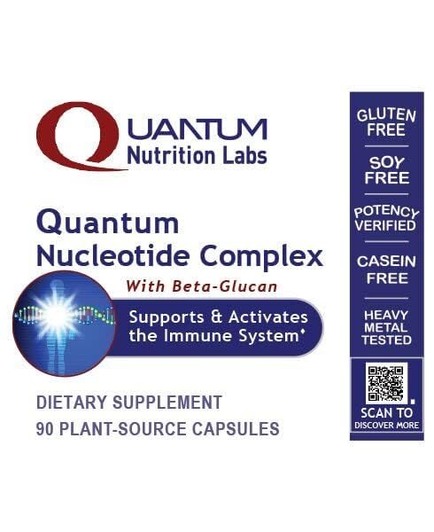 Quantum Nucleotide Complex Beta Glucan Immune Support - 400 mg 1,3 Beta-Glucan per Serving | 90 Vegetarian Capsules | Quantum Nutrition Labs