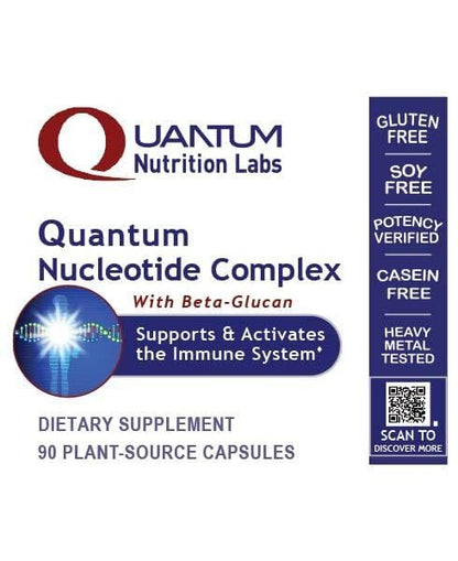 Quantum Nucleotide Complex Beta Glucan Immune Support - 400 mg 1,3 Beta-Glucan per Serving | 90 Vegetarian Capsules | Quantum Nutrition Labs