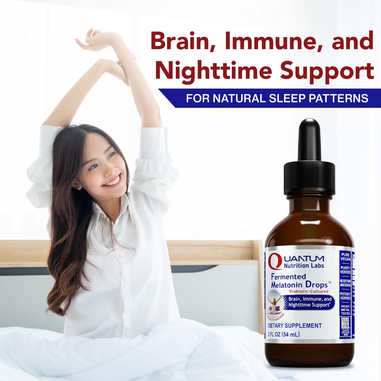 Quantum Nutrition Labs Fermented Melatonin Drops – Sleep Support, Vegan (2 x 2 oz)