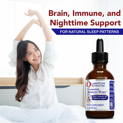 Quantum Nutrition Labs Fermented Melatonin Drops – Sleep Support, Vegan (2 x 2 oz)