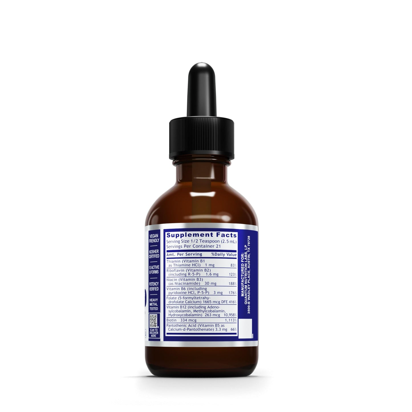 Quantum Nutrition Labs Max Energy B – Liquid Vitamin B Complex (2 Fl Oz)