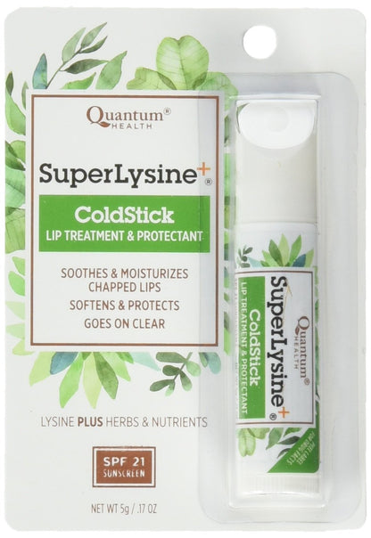 Quantum Research Coldstick, Super Lysine, 0.17 Ounce (Pack of 6) – SPF-21 Lip Care