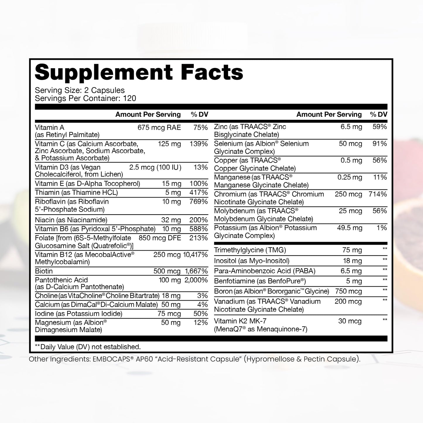 Pure Therapro Rx Methyl Multi Without Iron – Made in USA | 240 Capsules
