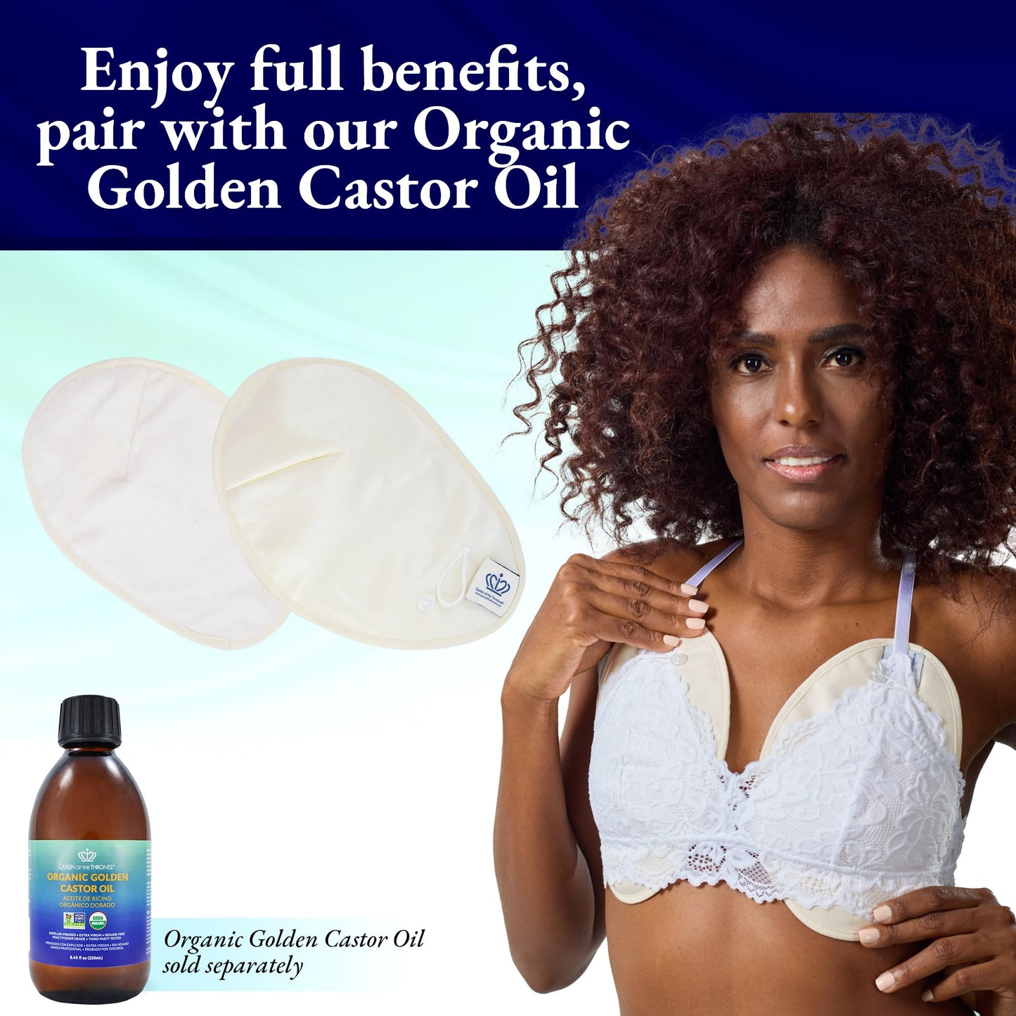 QUEEN OF THE THRONES Castor Oil Pack for Breast (Large) - Heatless & Reusable
