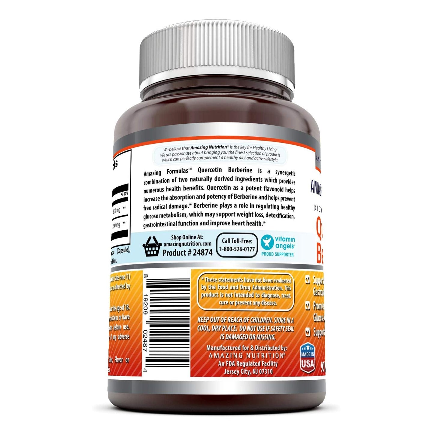 Quercetin Berberine 500 mg – Veggie Capsule | Non-GMO | Gluten Free | USA Made