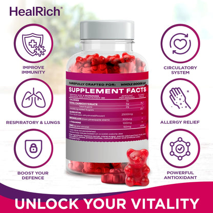 Quercetin Gummies 2500MG + Bromelain & Zinc | Immune Support | Made in USA