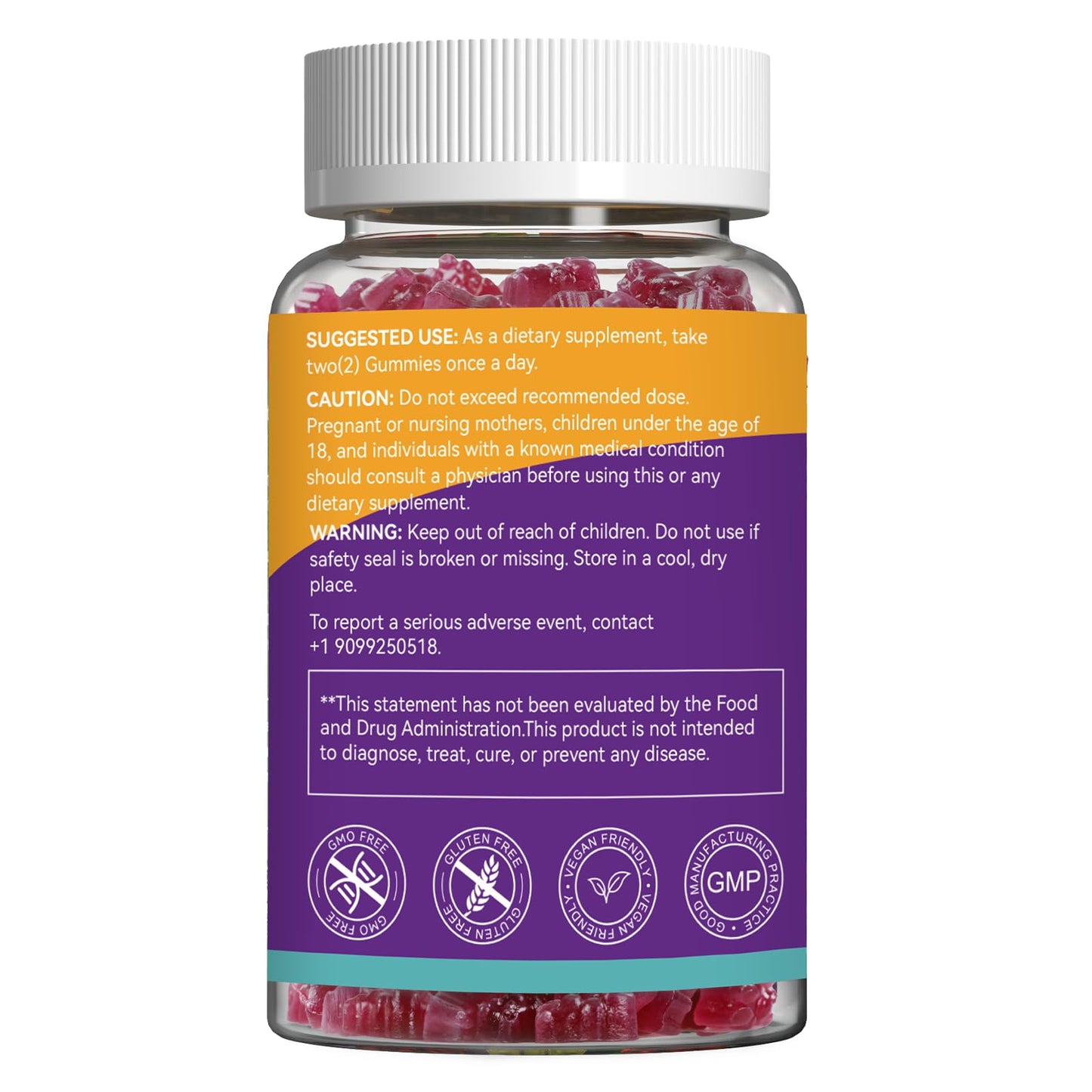 2 Pack Quercetin Gummies 1000mg with Bromelain, Zinc & Elderberry – Vegan Immune Support, 120 Count