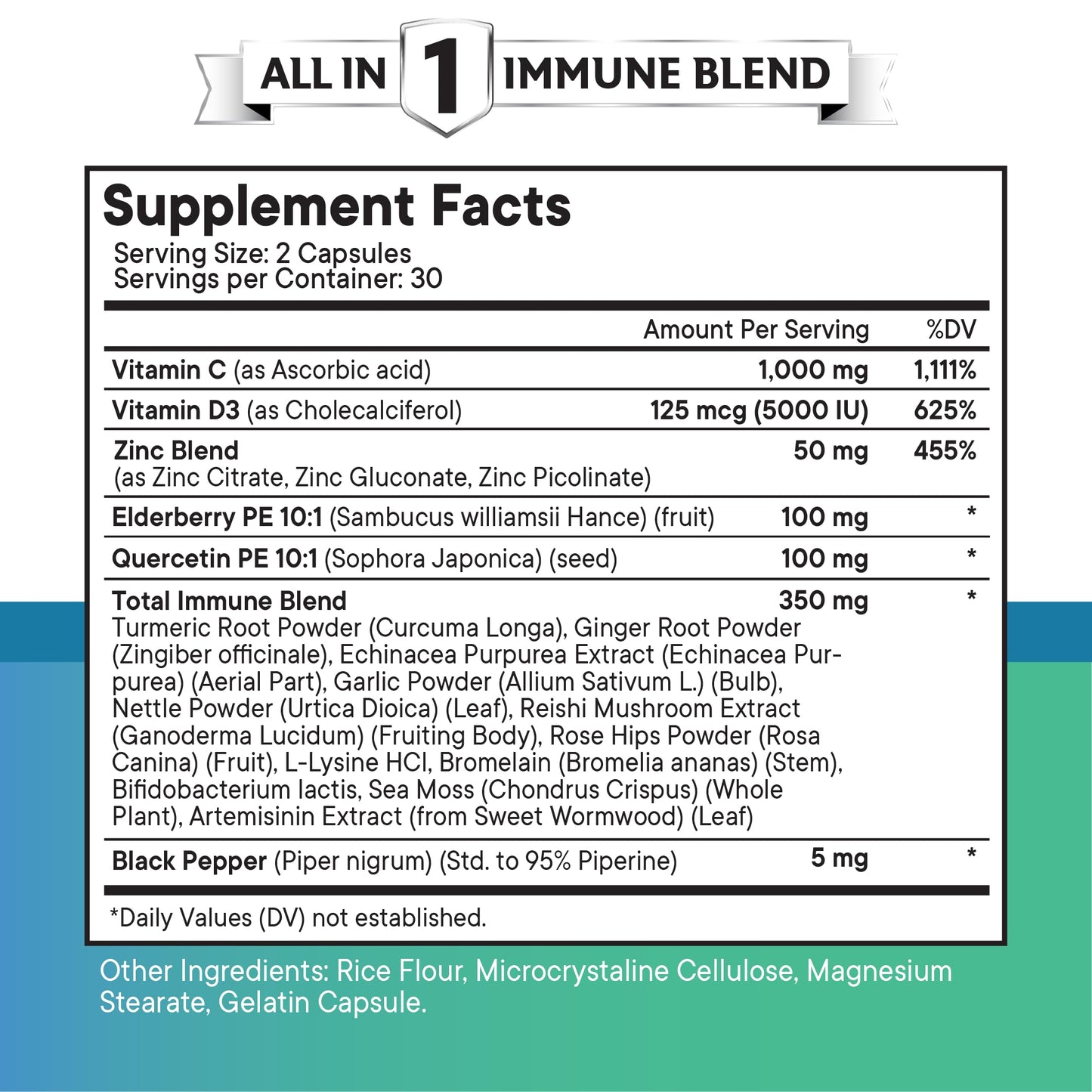 NEW AGE Quercetin Zinc Vitamin C Bromelain Elderberry — 180 Count Immune Support Formula