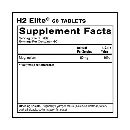 Quicksilver Scientific H2 Elite – Molecular Hydrogen Tablets for Quick Hydration (60 Tabs)