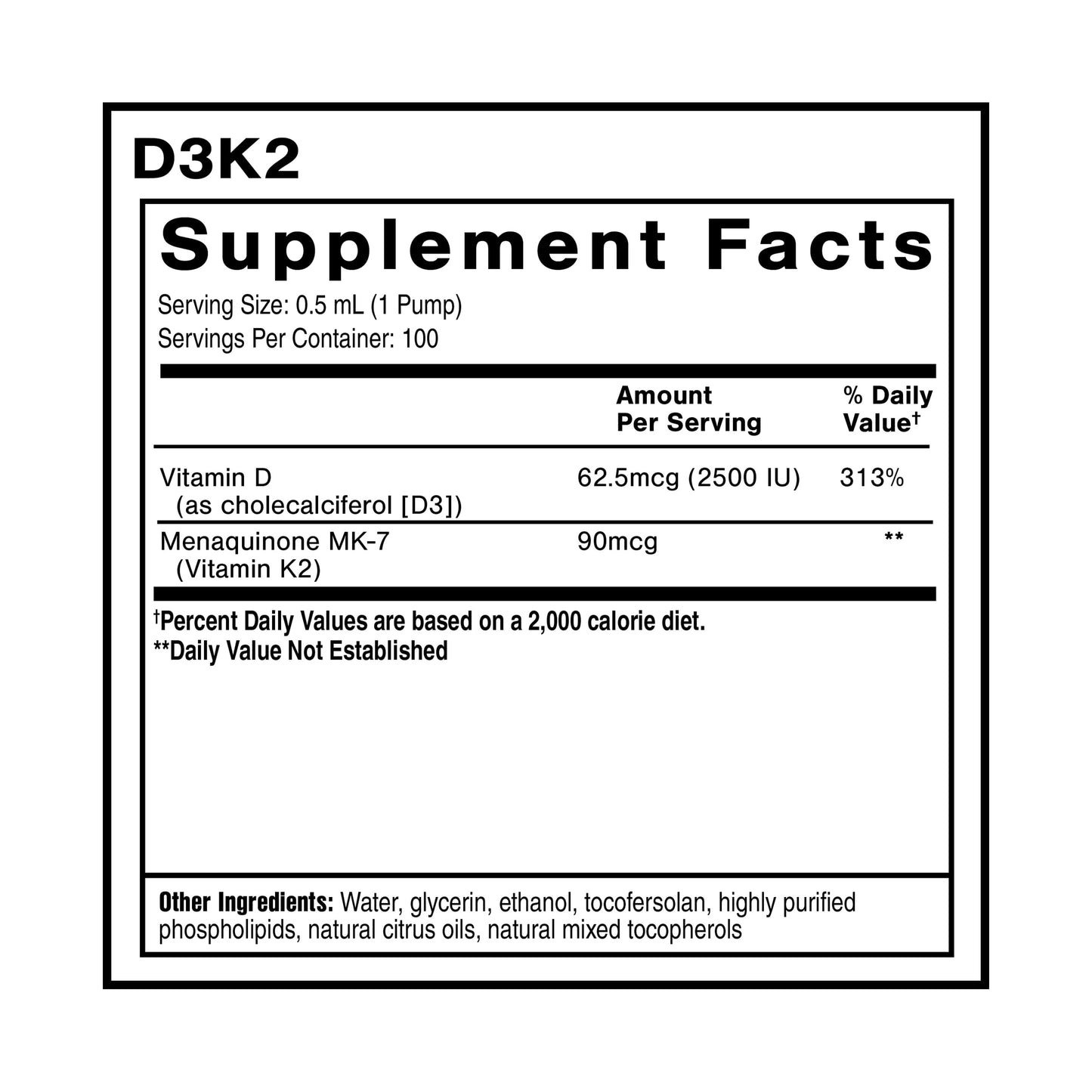 Quicksilver Scientific Nanoemulsified D3K2 — Liposomal Vitamin D3 + K2 MK7