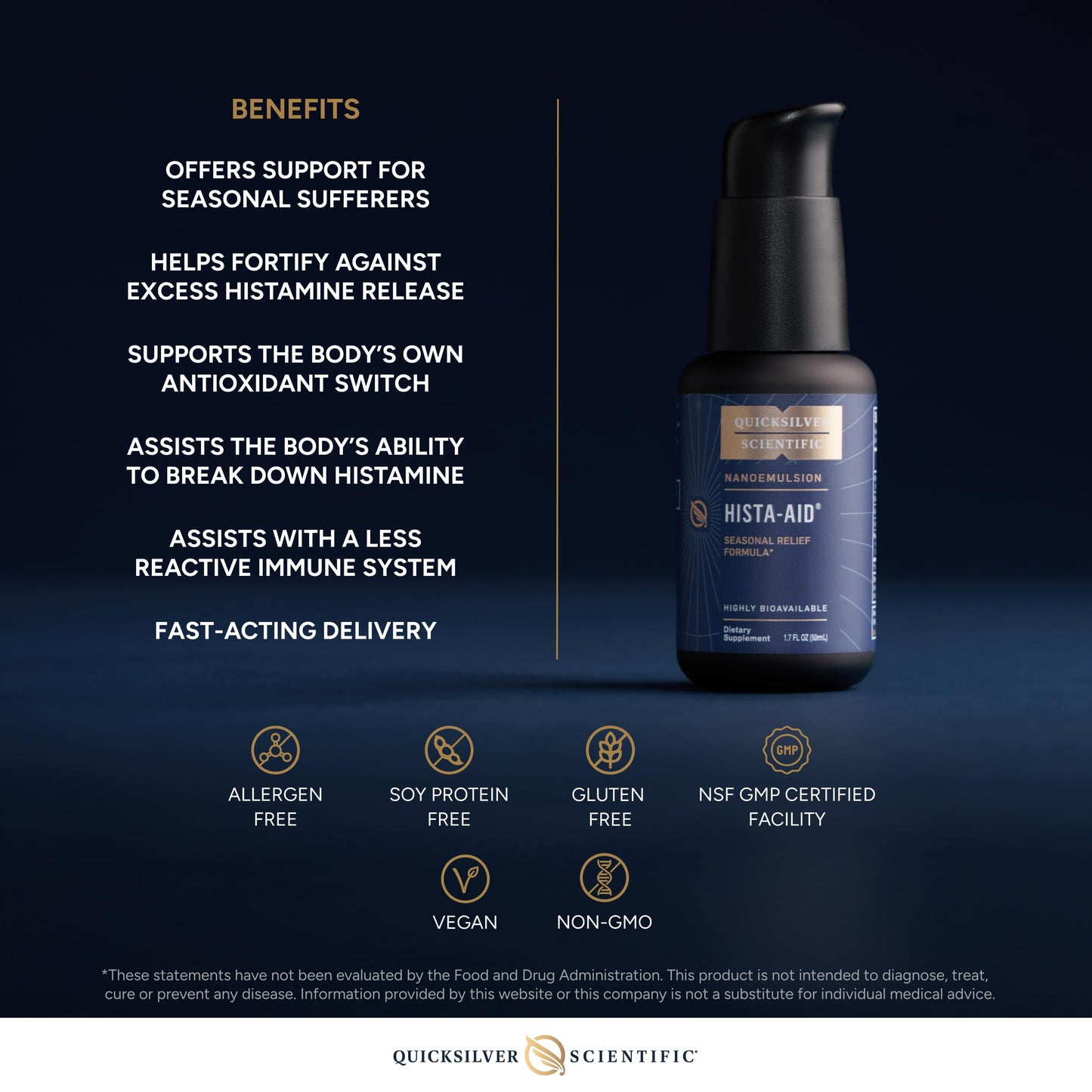 Quicksilver Scientific Hista-Aid – Nanoemulsified Flavonoids with Liposomal Vitamin C (50ml)