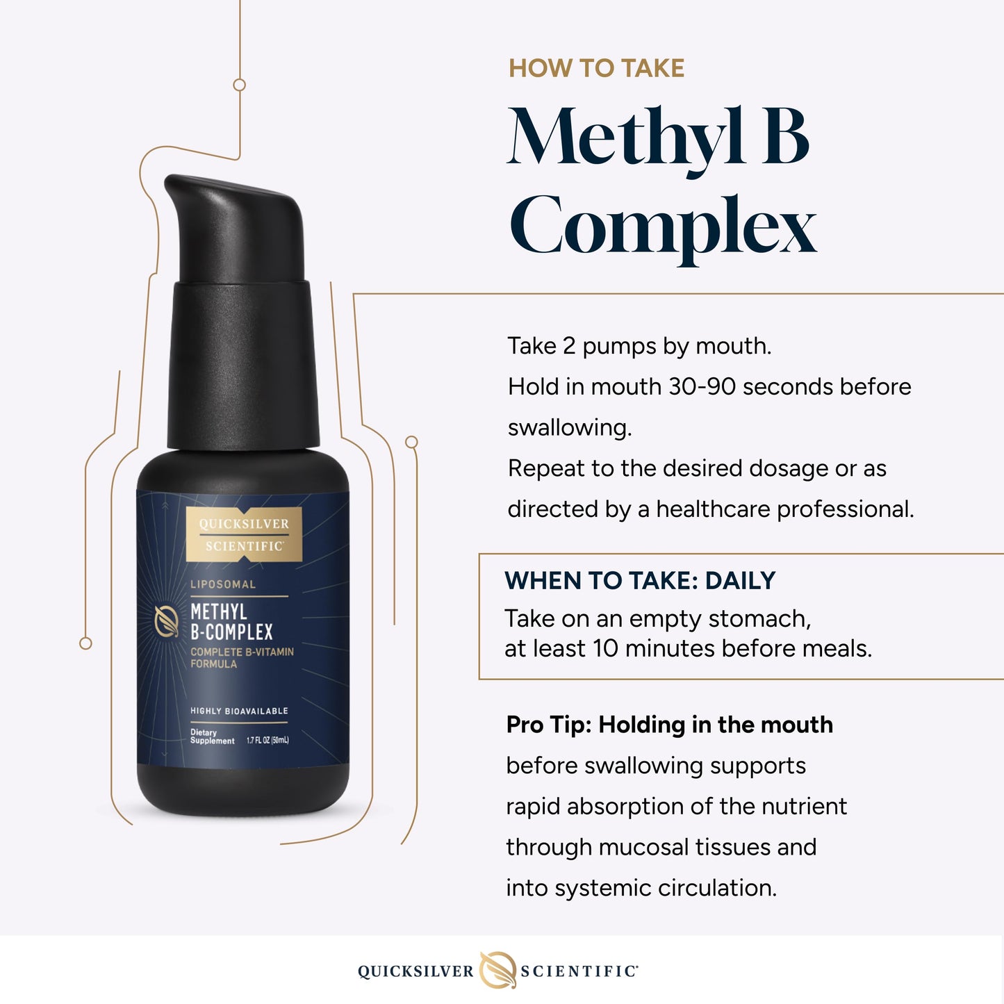 Quicksilver Scientific Methyl B Complex – Liposomal B Vitamin Liquid (50 ml)