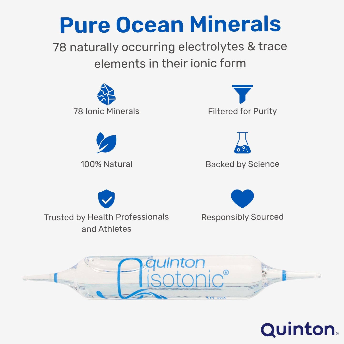 Quinton Isotonic Ampoules - 30 x 10ml | Ocean Mineral Solution by Quinton