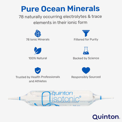 Quinton Isotonic Ampoules - 30 x 10ml | Ocean Mineral Solution by Quinton