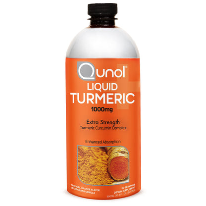 Qunol Liquid Turmeric Curcumin 1000mg + Black Pepper — 60 Servings (30.4 fl oz)