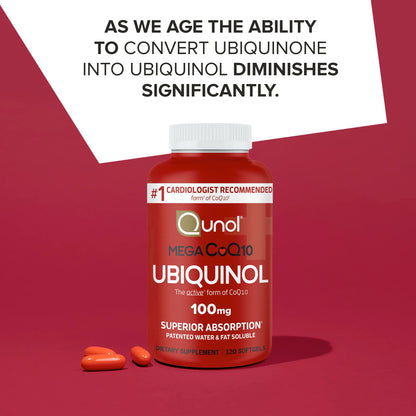 Qunol Mega Ubiquinol CoQ10 100mg – Superior Absorption, 240 Softgels (Pack of 2)