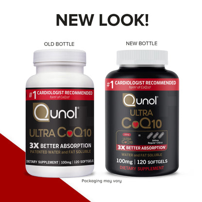 Qunol Ultra CoQ10 100mg | 3x Better Absorption | Water & Fat-Soluble CoQ10 | 240 Softgels
