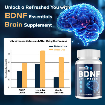 Quorinthiumax Nootropic Brain Supplement – BDNF Optimizer for Focus, Memory & Mood | Organic Lion's Mane, L-Theanine, Ginkgo Biloba & Alpha GPC – 60 Tablets (2 Bottles)
