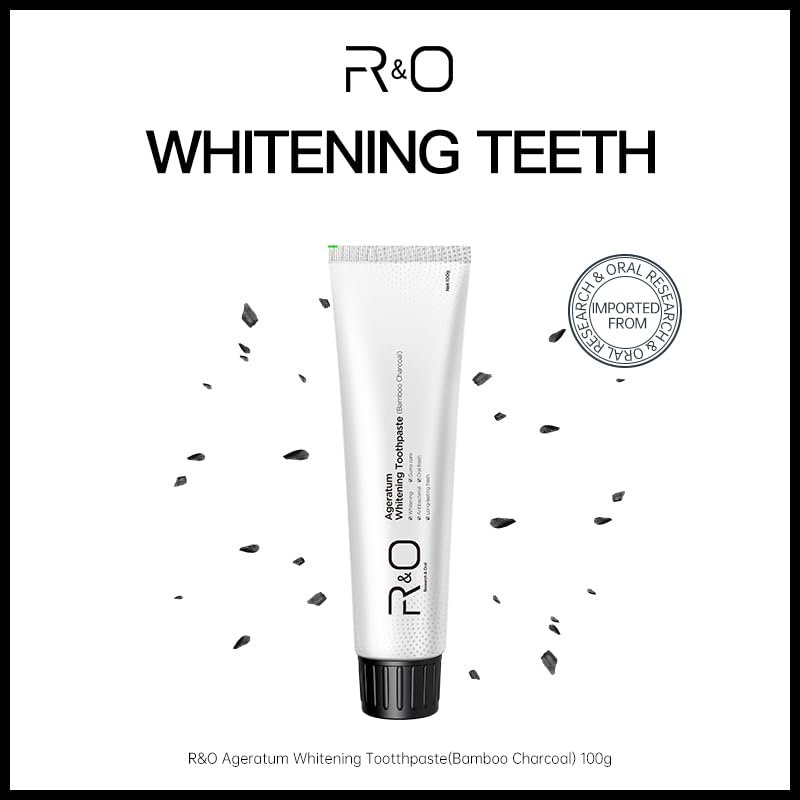 R&O Ageratum Whitening Toothpaste with Bamboo Charcoal 3.53 oz | Whitens Teeth, Reduces Plaque, Fresh Breath