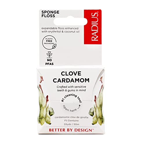 RADIUS Clove Cardamom Dental Floss | 55 Yards, Vegan & Non-Toxic – Pack of 3