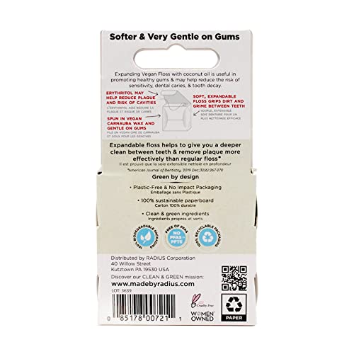 RADIUS Clove Cardamom Dental Floss | 55 Yards, Vegan & Non-Toxic – Pack of 3