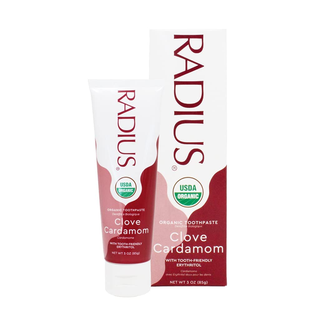 RADIUS Toothpaste Clove Cardamom – 3 oz, USDA Organic, Non-Toxic, Gluten-Free | Pack of 3