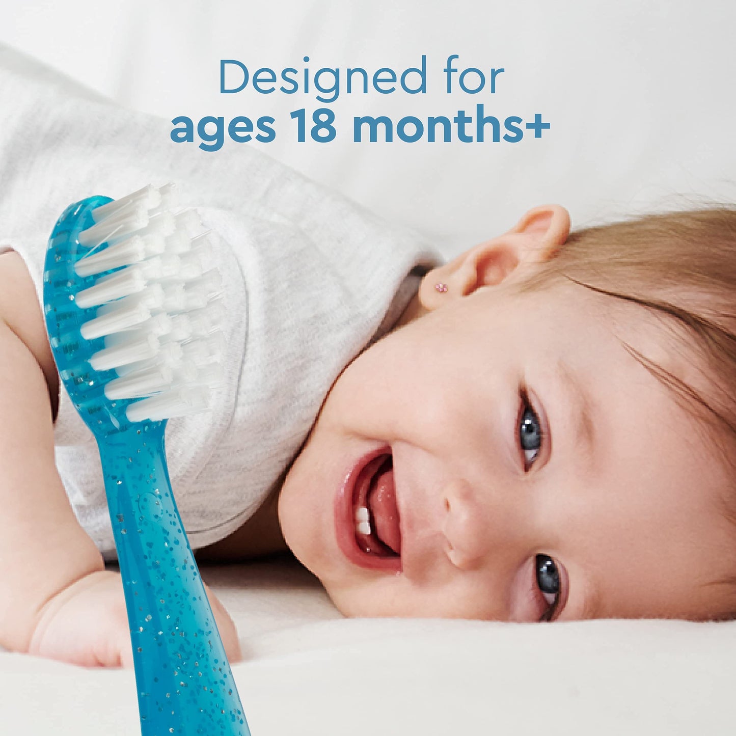 RADIUS Totz Toothbrush - Extra Soft Toddler Toothbrushes (18 Months+), BPA Free & ADA Accepted - Pack of 3