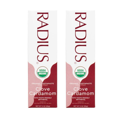 RADIUS USDA Organic Toothpaste 3oz – Clove Cardamom (Pack of 2)