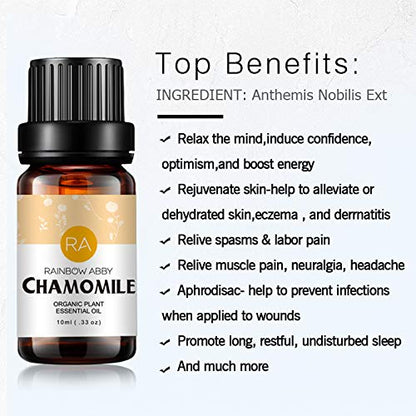 Rainbow Abby Chamomile Essential Oil 2-Pack - Premium Pure Oil (2x10mL)
