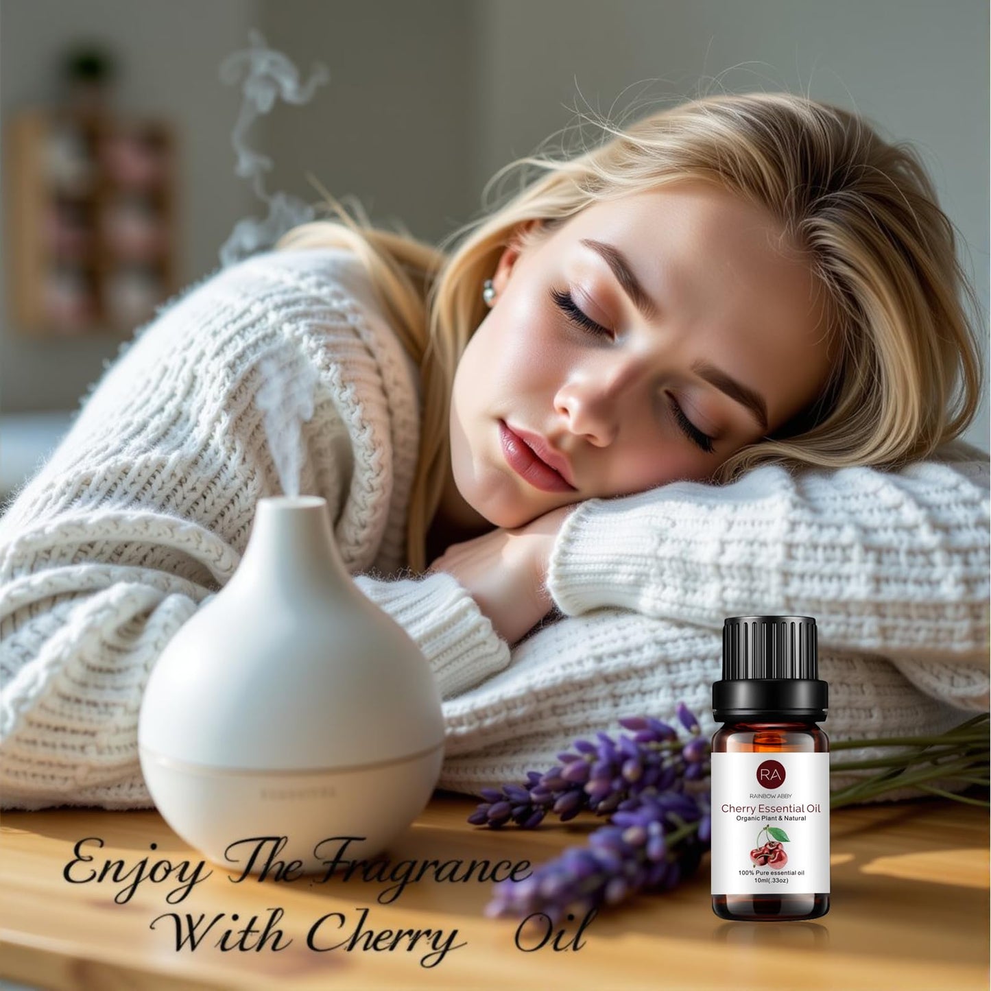 RAINBOW ABBY 100% Pure Organic Cherry Essential Oil, 10ml | Aromatherapy, Massage, Bath & Skin Care
