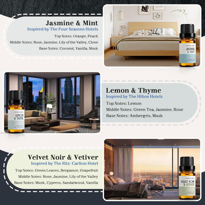 RAINBOW ABBY Hotel Collection Diffuser Oil – 6 Fragrances for Home & Hotel