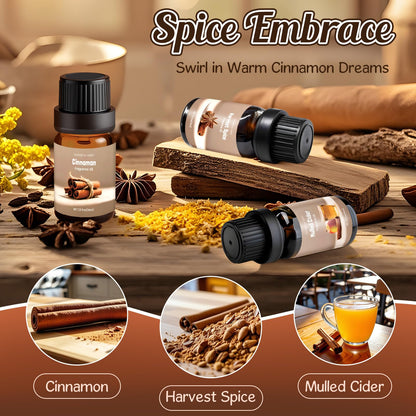 Spice Fragrance Oils Set 6x10ml | Rainbow Abby Fall Essential Oils for Diffuser, Candle, Soap
