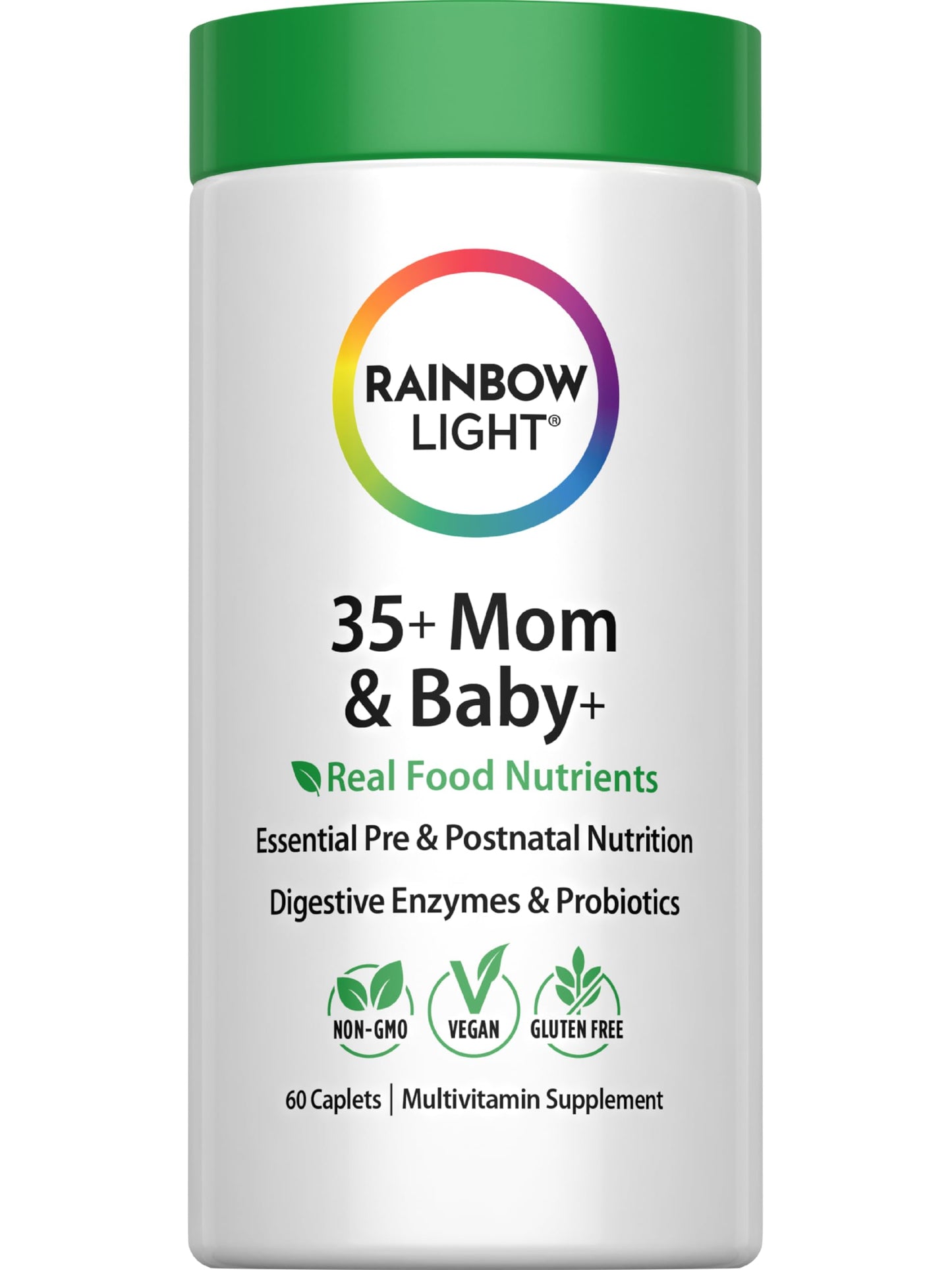 Rainbow Light 35+ Mom & Baby Multivitamin – Prenatal Vitamins, High Potency, Vegetarian, 60 Count