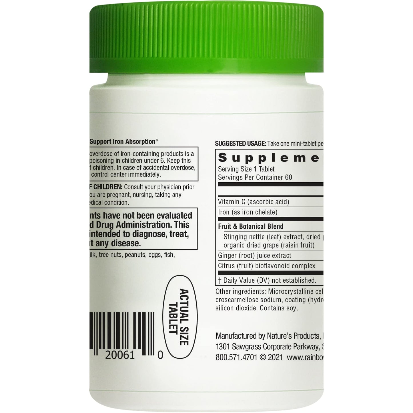 Rainbow Light Complete Iron Mini-Tabs: Gentle Ferractiv Iron & Vitamin C