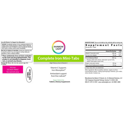 Rainbow Light Complete Iron Mini-Tabs: Gentle Ferractiv Iron & Vitamin C