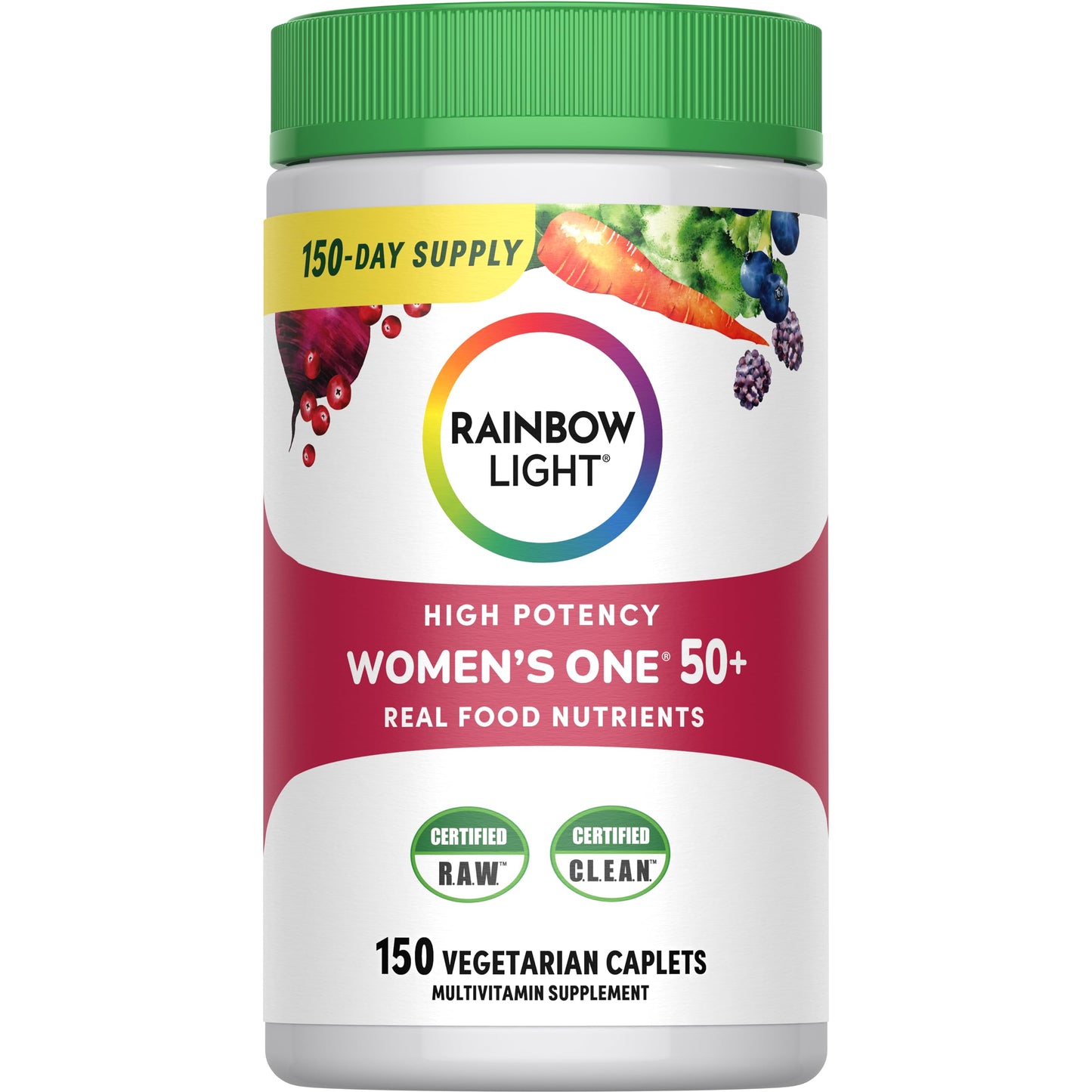 Rainbow Light Women 50+ Multivitamin – High Potency Immune Support, Non-GMO, Vegetarian, 150 Tablets