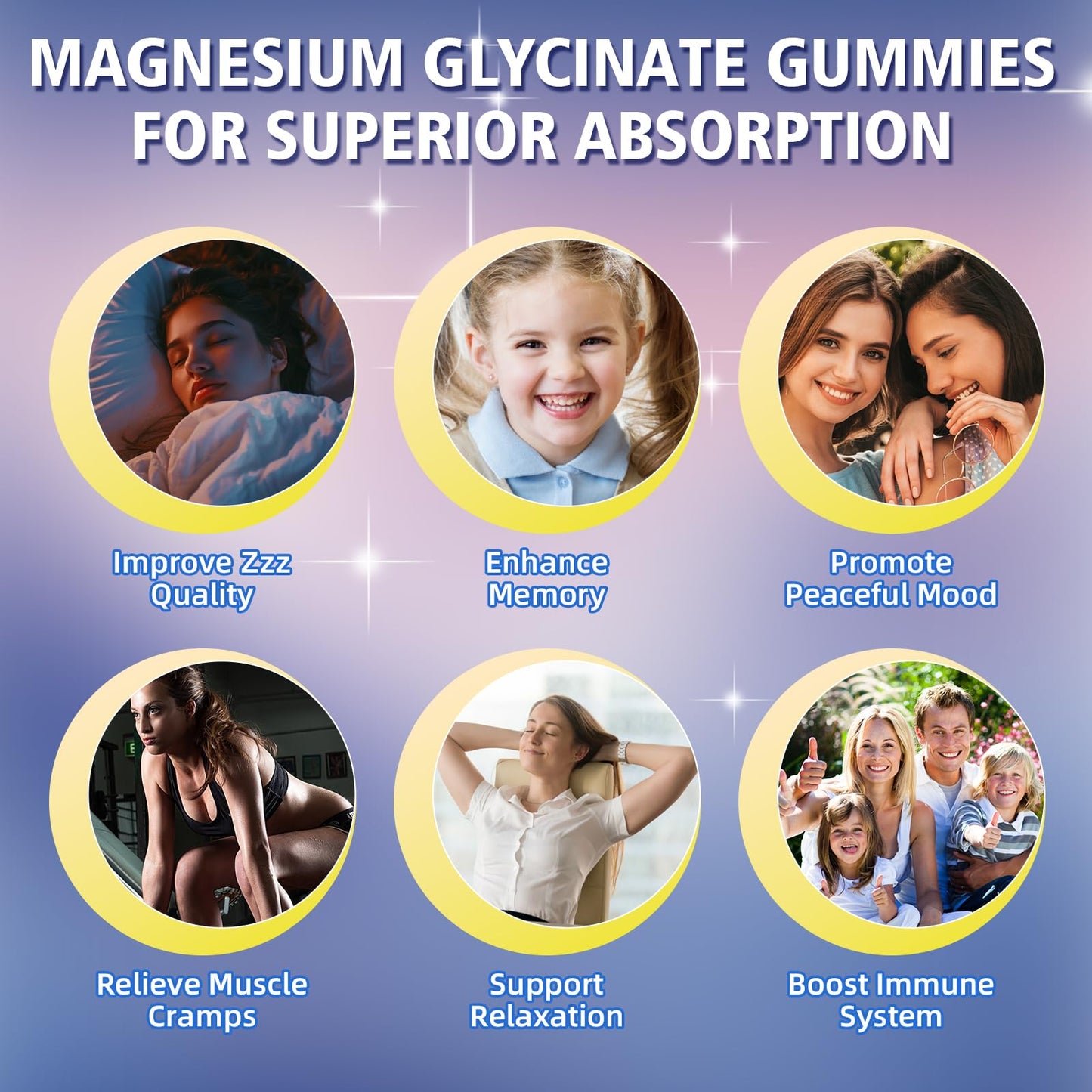Magnesium Glycinate Gummies 1000mg with L-Threonate – D3, B6 & CoQ10 | Sugar-Free Raspberry, 60 Count