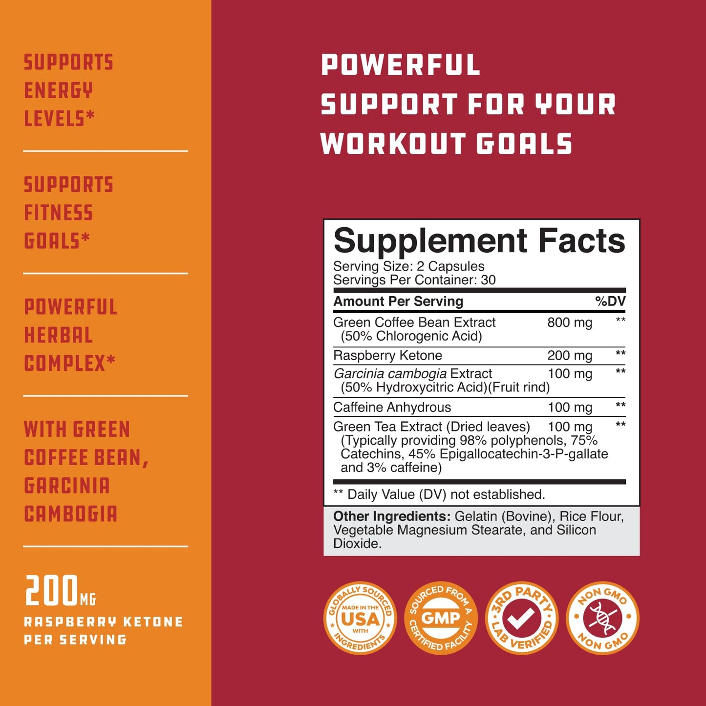 Raspberry Ketones, Green Tea & African Mango – Lose Weight Faster (60 Caps)