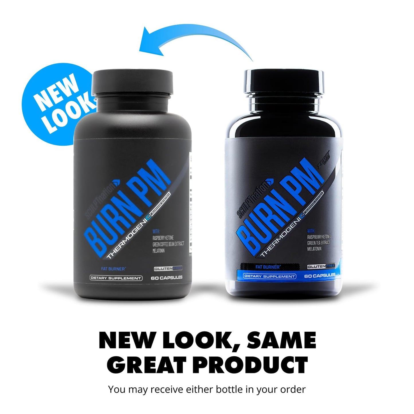 Sculpt Nation Burn PM by V Shred – Night Time Fat Burner (Gluten Free, 60 Capsules)